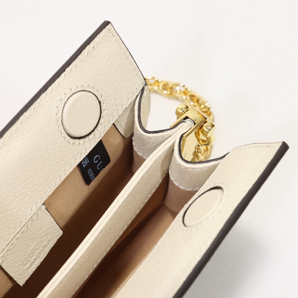 Túi đeo chéo nữ da thật thời trang cao cấp Gucci GG GC thiết kế họa tiết monogram, phong cách thanh lịch
