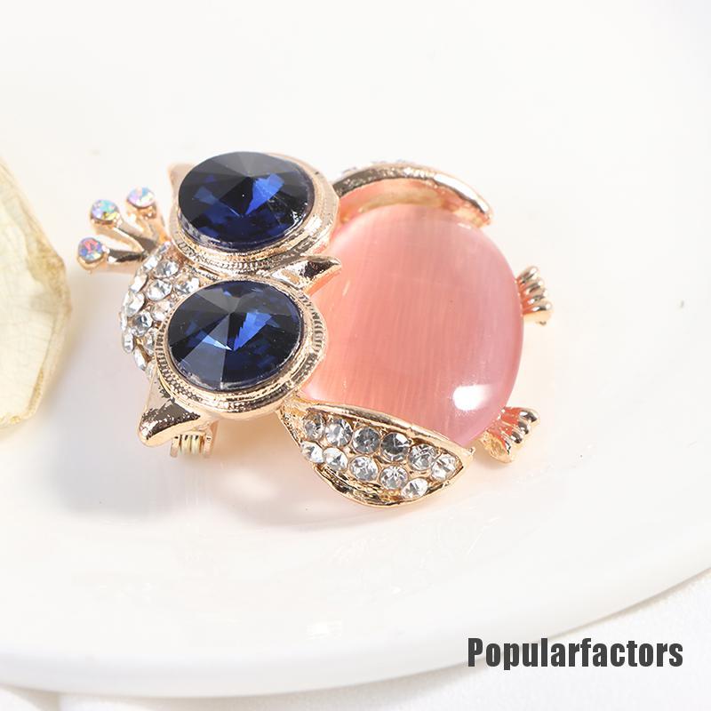 Ghim cài áo hình con cú mắt xanh dễ thương