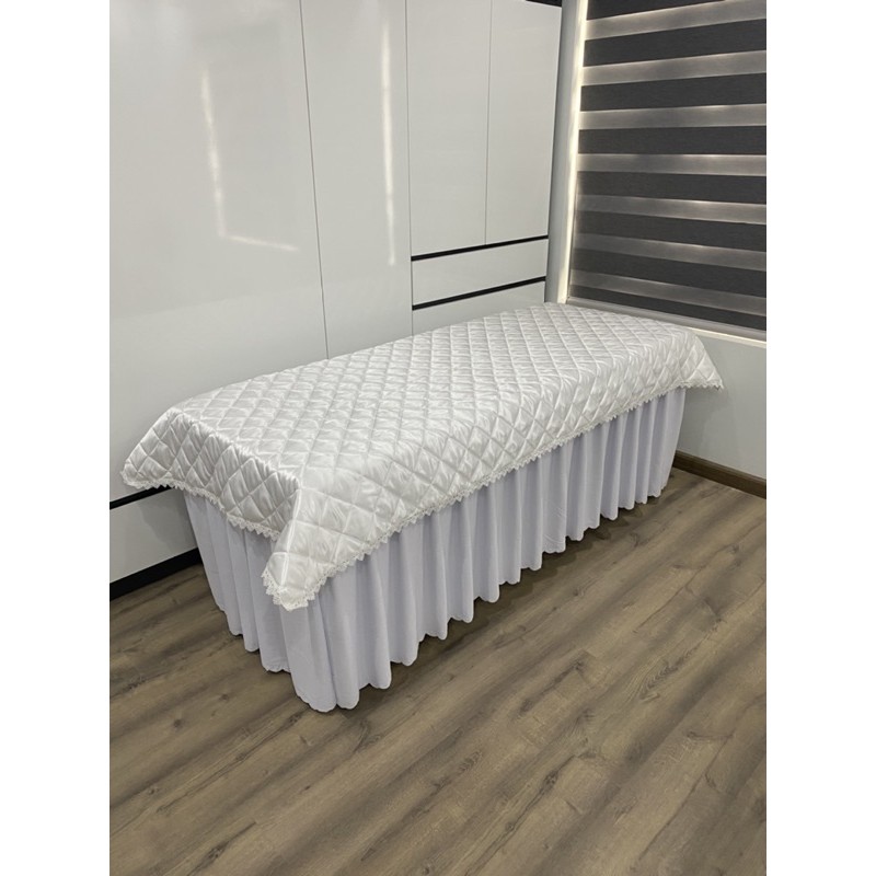 Tấm Trải Giường Spa Chần Bông Vải Phi Bóng Chất Mát kt 110x210cm