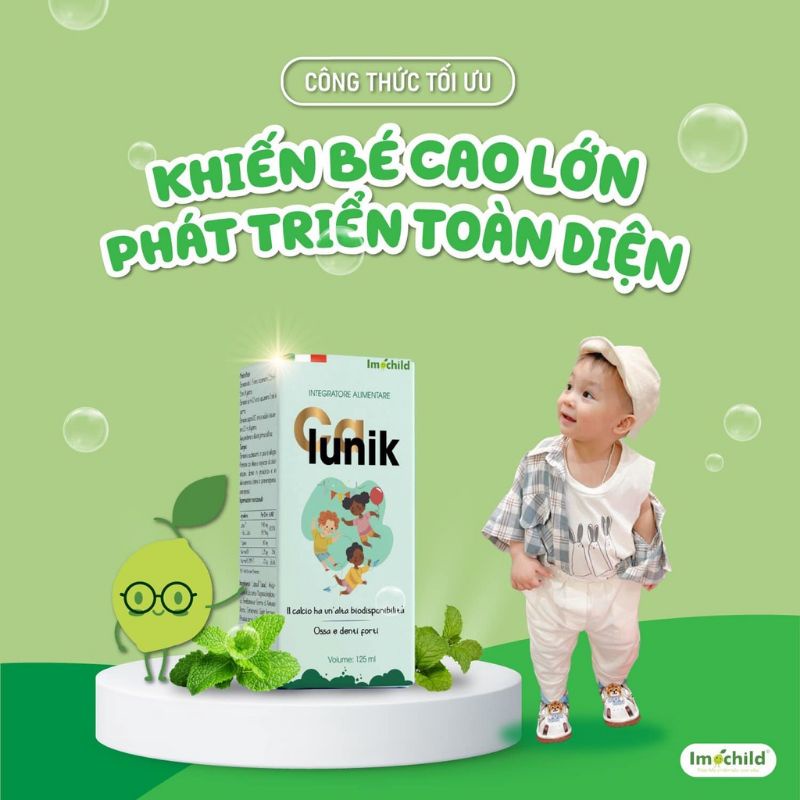 Calunik Imochild Bổ sung Canxi, Magie, Vitamin D3 và K2 cho trẻ em từ 1 tuổi và người lớn (DT125ml)