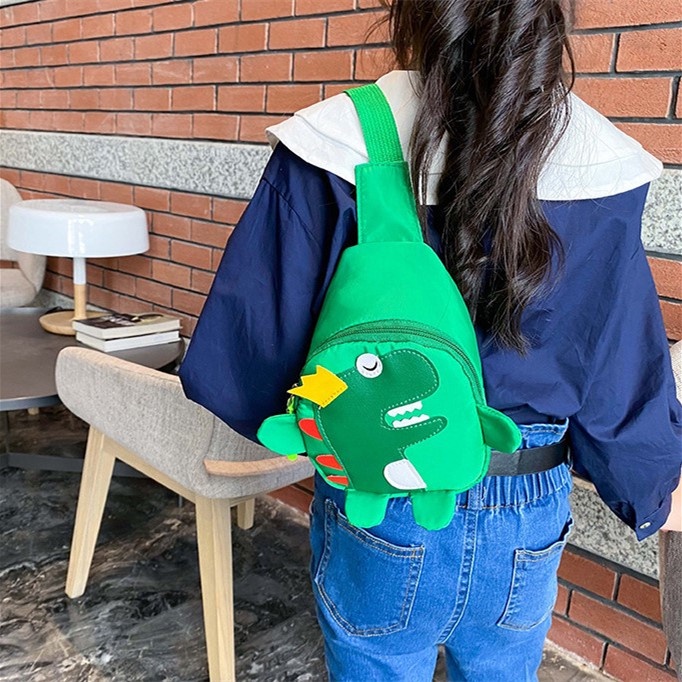Túi Đeo Chéo Ngực Hình Khủng Long Dễ Thương Cho Bé