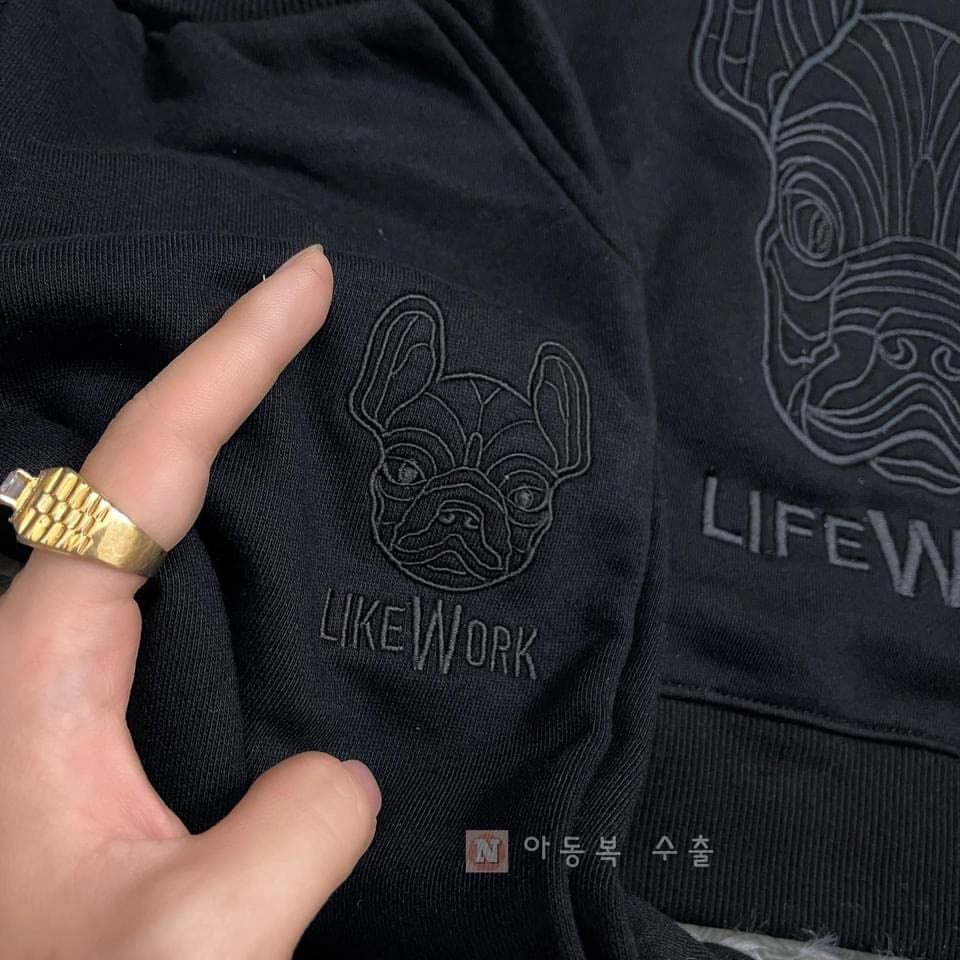 Bộ Nỉ Life Work dài tay mùa đông cho bé trai hình thêu cực nét,chất nỉ dày dặn