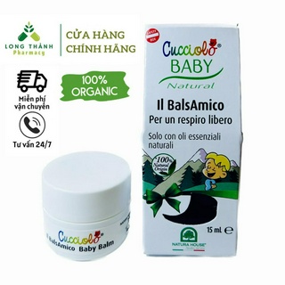 Sáp giữ ấm Baby Balm Cucciolo (Italy) - Bảo vệ hô hấp, giảm ho, sổ mũi khi nhiễm lạnh, thành phần thiên nhiên (lọ 15ml)