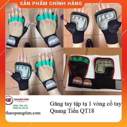 Freeship Găng tay tập tạ gym sport 1 vòng cổ tay Quang Tiến QT18 giao màu ngẫu nhiên