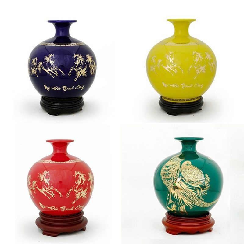 Lọ hoa hút lộc, bình hút tài lộc gốm sứ bát tràng, món quà tặng ý nghĩa