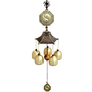 Chuông gió phong thủy 5 quả chuông đồng nguyên chất