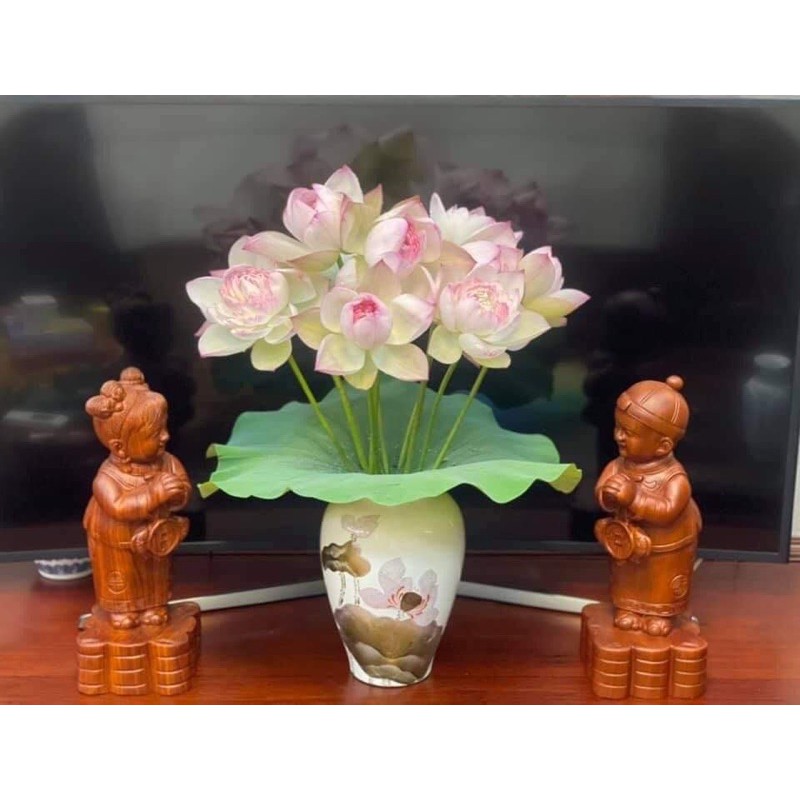 lọ hoa sơn mài khảm bạc
