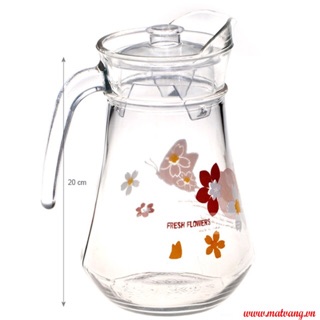 Bình Đựng Nước Thuỷ Tinh 1400ml [ 2 Dáng Eo với Bầu ]