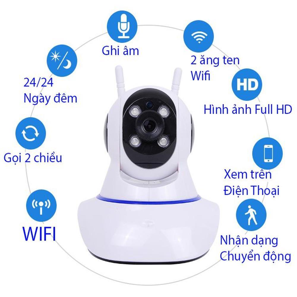 Camera Wifi Giám Sát Trong Nhà 2 Dâu Led EXIR Siêu Nét Full HD 1920x1080p Mới nhất 2021