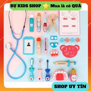 Bộ dụng cụ bác sĩ đa khoa Winwintoys giúp bé tập làm bác sĩ với nhiều thiết bị y tế bắt mắt kích thước 18x5x19cm