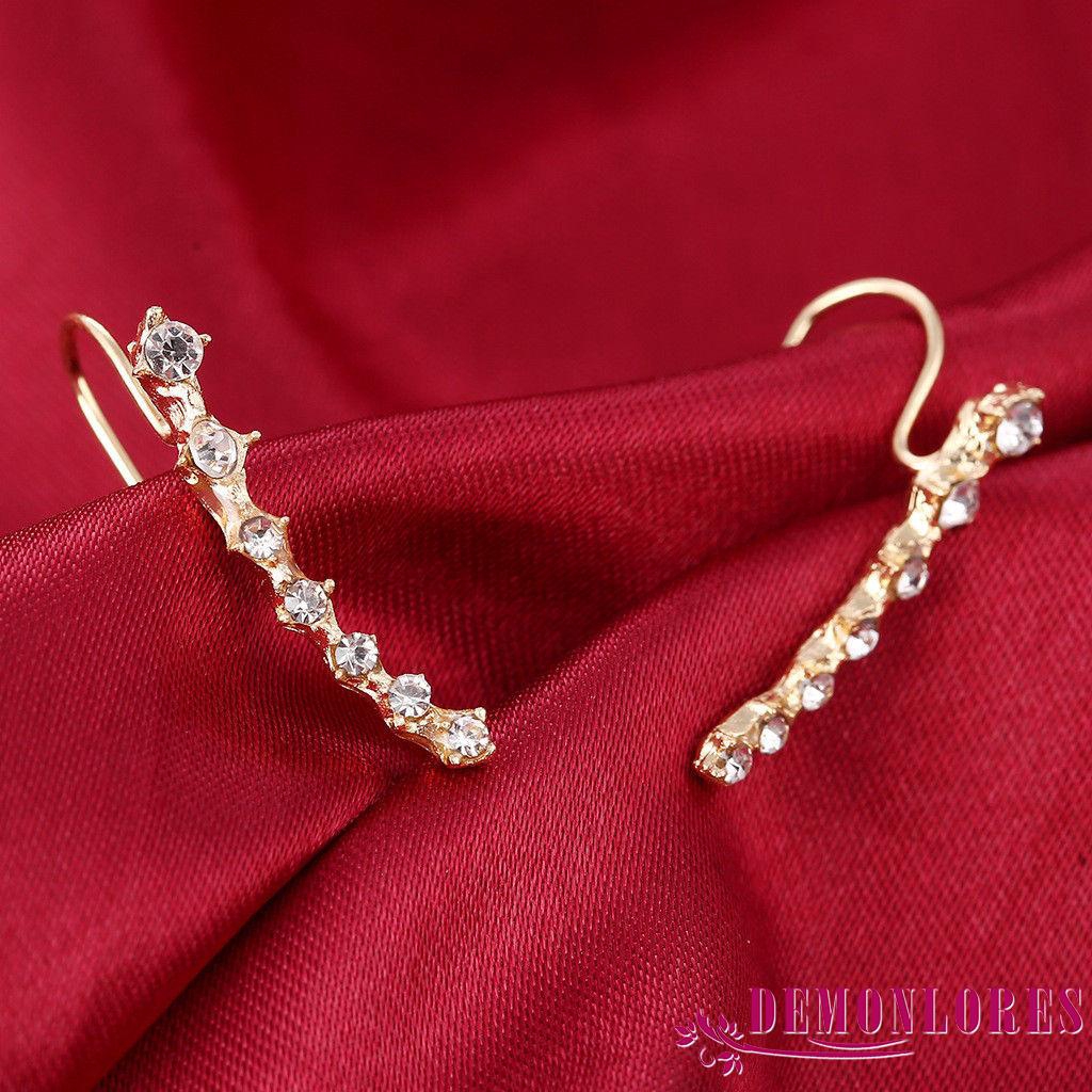 Đôi khuyên tai đính đá pha lê nhân tạo thời trang sang trọng dành cho bạn nữ