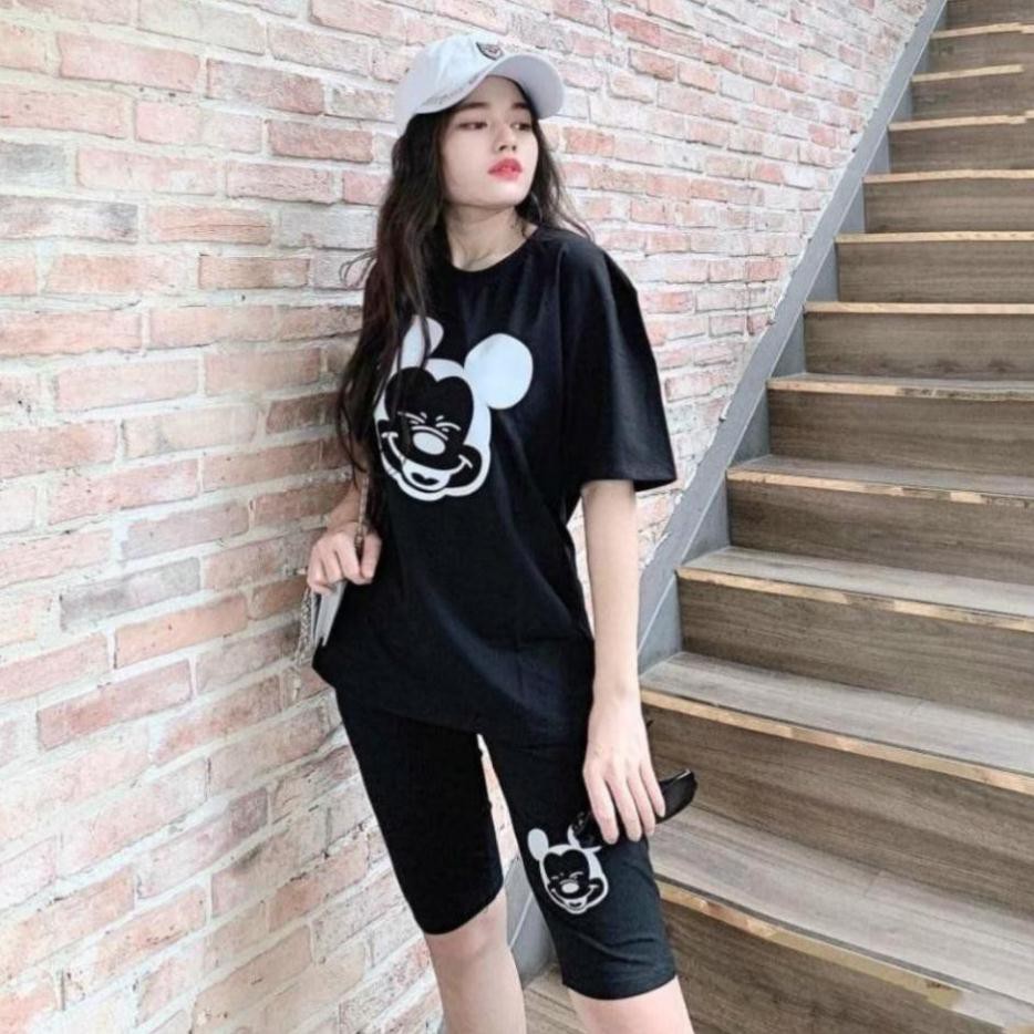 Đồ Bô Nữ MC5228 Đồ Bộ Mặc Nhà Chất Thun Cotton Co Dãn Mịn Đẹp Mickey Size 40KG - 80KG