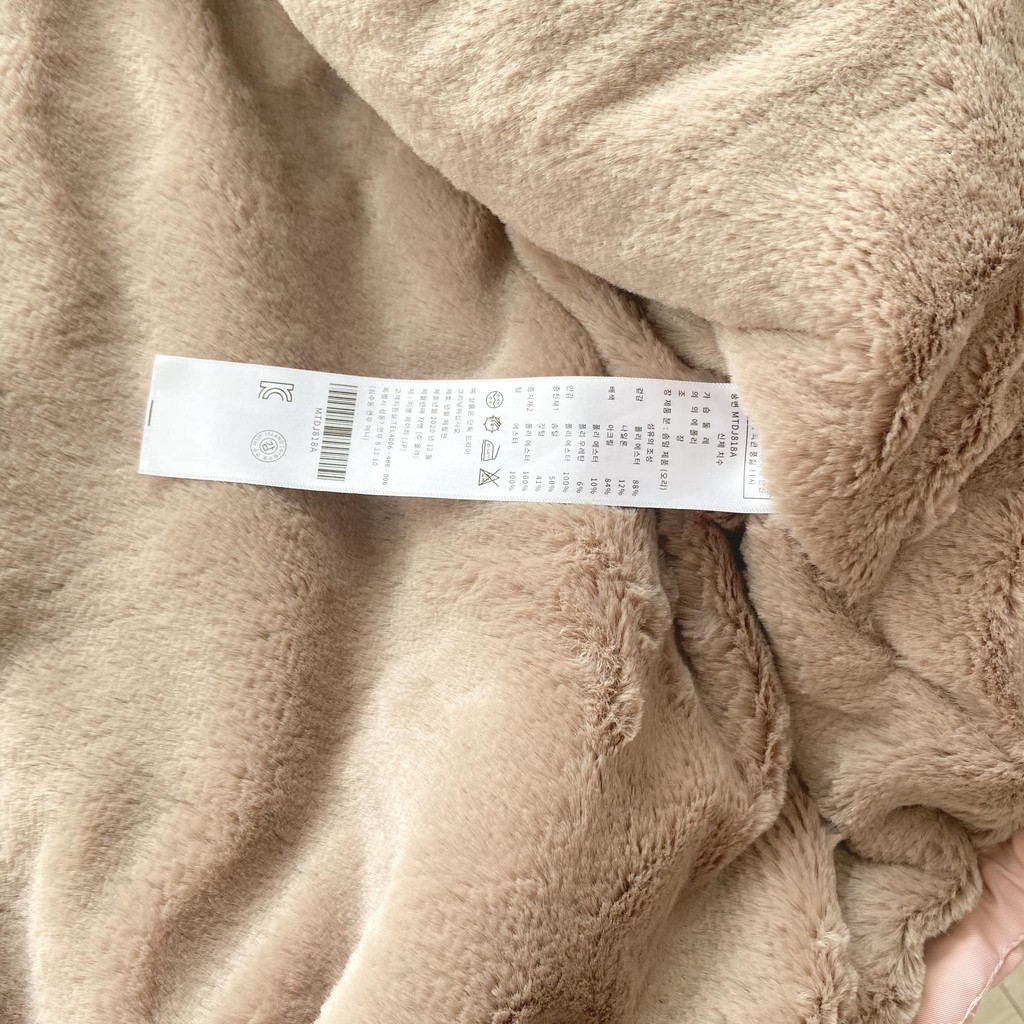 Áo parka BASIC HOUSE xuất Hàn hồng mũ lông Mia Ritta A2031