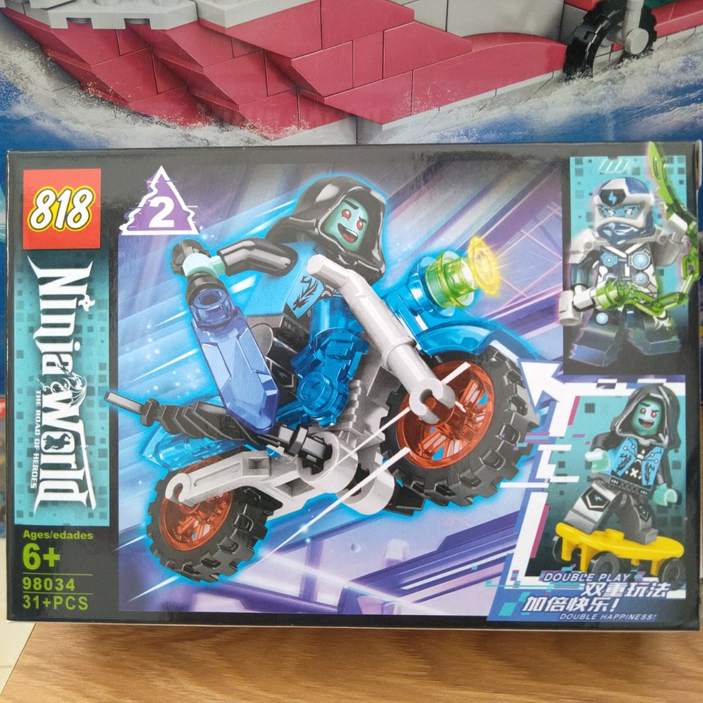 Lego trẻ em lego nhí cho bé 98034 bộ 8 nhân vật ninjago cưỡi xe máy cực ngầu