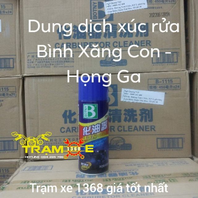 (GIÁ SỈ) 1 THÙNG 24 CHAI XỊT XÚC BÌNH XĂNG CON, RỬA HỌNG GA, VỆ SINH KIM PHUN, XI LANH, TRÁI PISTON BOTNY SIÊU SẠCH