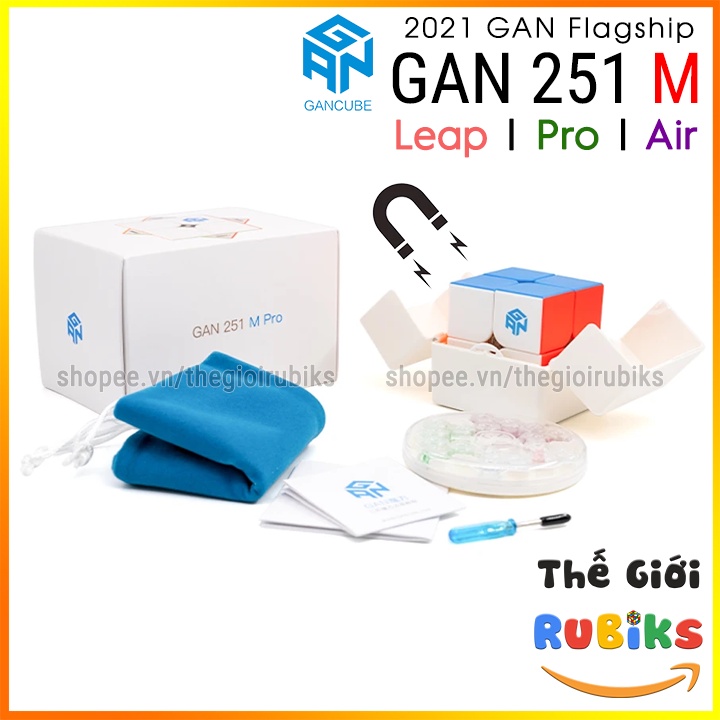 MỚI 2021 GAN 251 M Pro / Leap / Air . Rubik 2x2 GAN251 M Pro Leap Có Nam Châm Cao Cấp Hãng GAN CUBE.