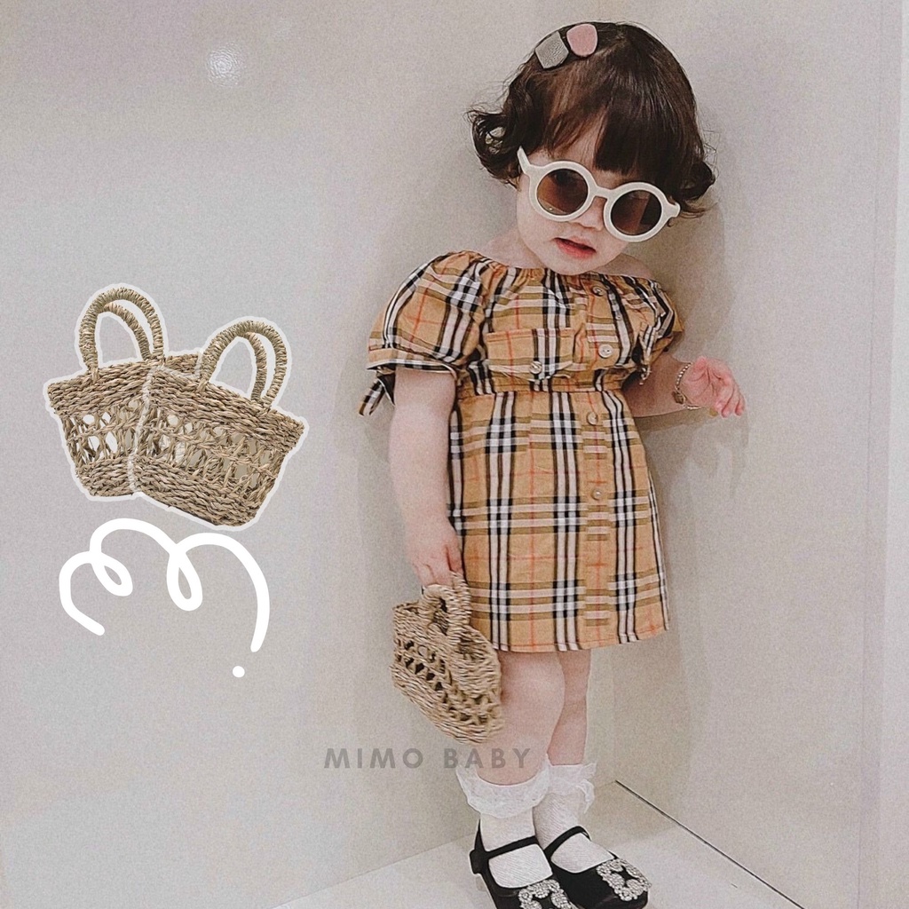 Túi cói mini phong cách hàn quốc đáng yêu cho bé gái Mimo baby TC06
