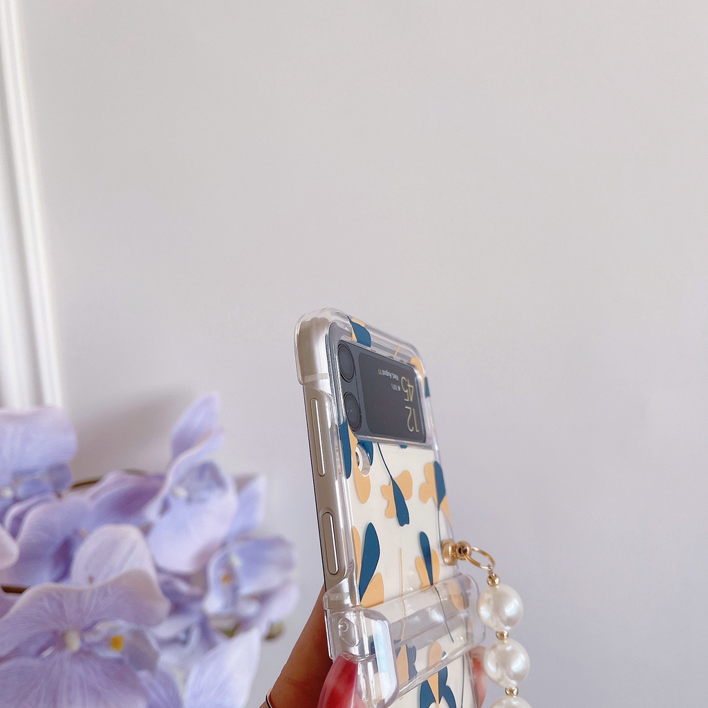 Ốp Điện Thoại PC Cứng Chống Sốc Có Giá Đứng Và Dây Đeo Tay Họa Tiết Hoạt Hình Cho Samsung z Flip 3 5G Galaxy z Flip 3