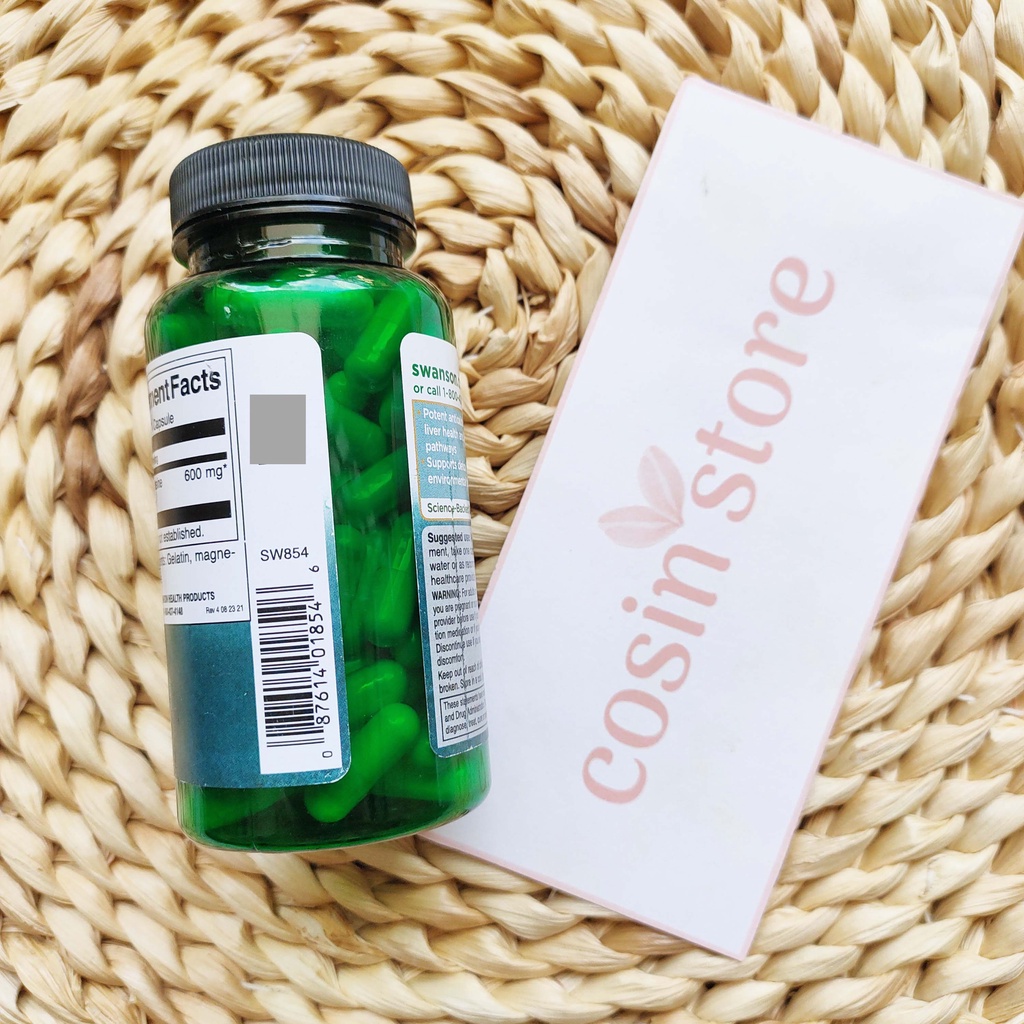 Viên uống Swanson NAC N-Acetyl Cysteine 600mg 100 viên - Hỗ trợ chống oxy hóa , sáng da Coisn Store