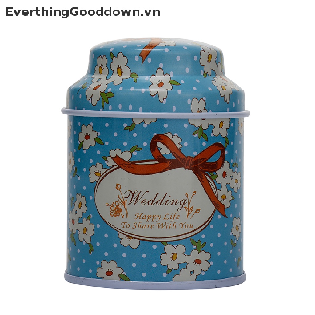 Everthinggood Hộp Thiếc Đựng Trà Cà Phê Đường Bằng Thiếc In Họa Tiết Hoa Có Nắp Đậy Kín