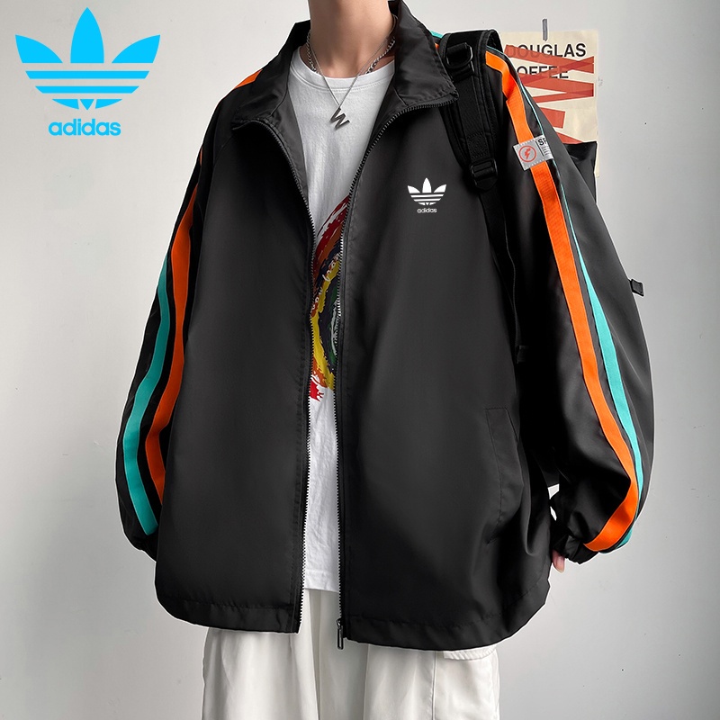 Áo khoác thể thao nam 3 sọc Adidas áo Bomber Bóng Chày Chống Nước Thời Trang Cho học sinh ông địa Nam Nữ