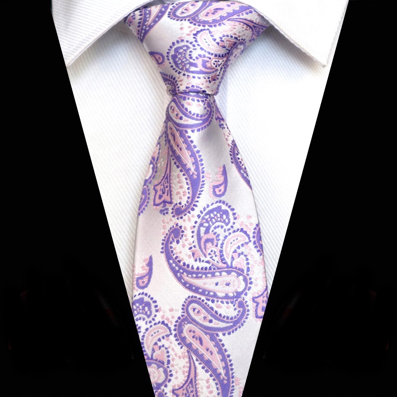 Cà Vạt Lụa 8CM Họa Tiết paisley Cá Tính Cho Nam