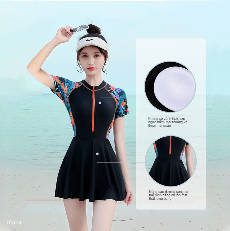 Đồ Bơi Nữ Kín Đáo Thể Thao Hàn Quốc Ngắn Tay | BigBuy360 - bigbuy360.vn