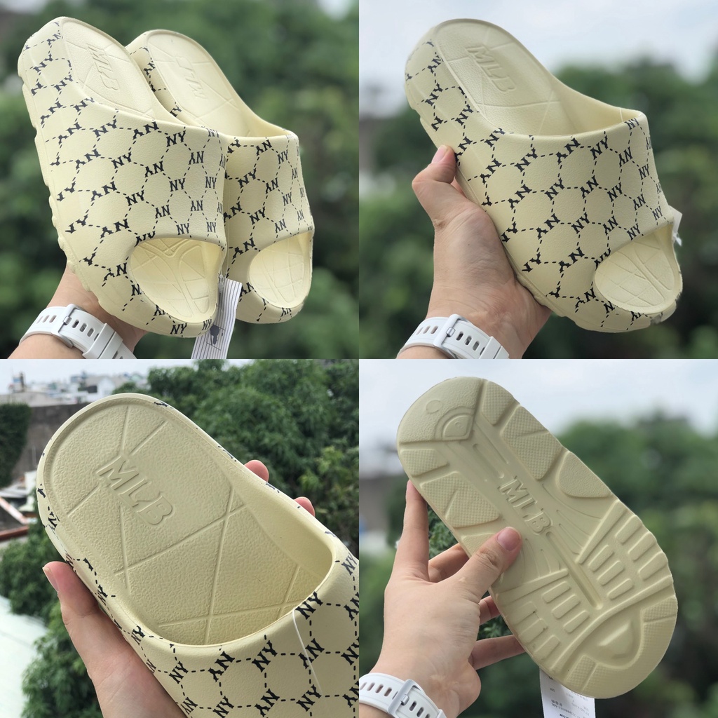 Dép bánh mỳ ❤️FREESHIP + Hộp❤️ dép đúc mlb ny bóng chày quai ngang thể thao nam nữ đủ màu hoạ tiết ny chất xịn