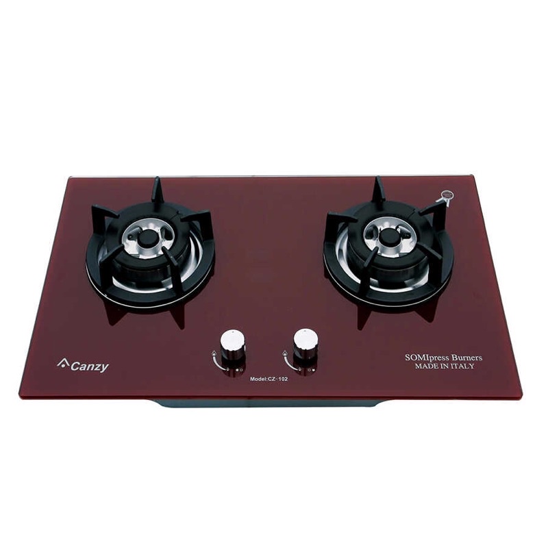 Bếp gas âm Canzy CZ-102, Kính Ceramic chịu lực, 750x450mm, Xanh đen