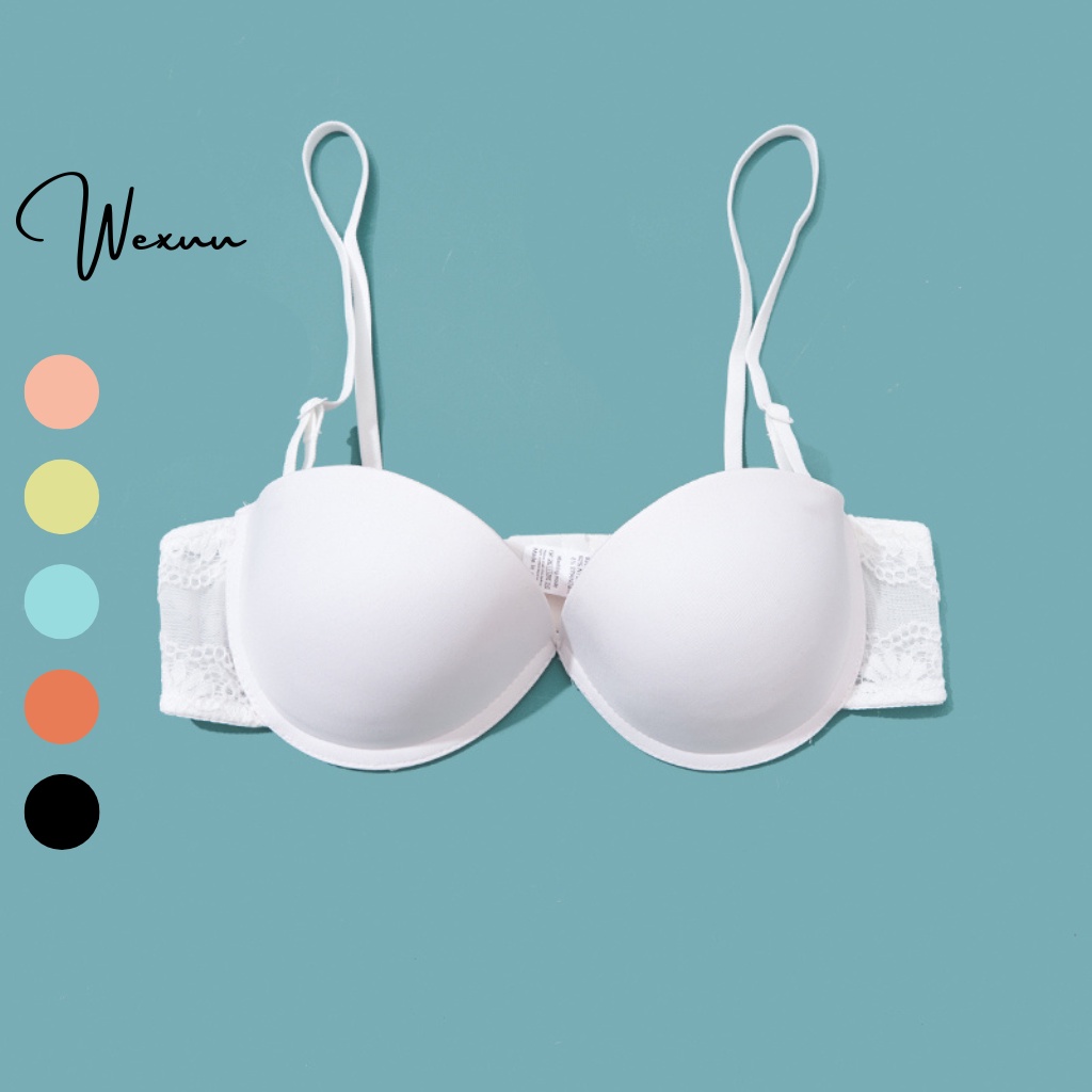 Áo lót cúp ngực đệm hình sao Wexuu Design vải su đúc phối ren có gọng chống tụt nâng ngực - AV53