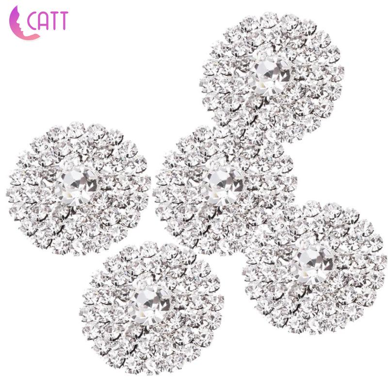 Set 5 Nút Tròn 21mm Đính Đá Trang Trí Sổ Tay / Đồ Thủ Công Đa Ứng Dụng