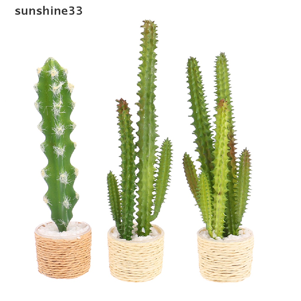 Chậu Cây Xương Rồng Giả Trang Trí Nhà Búp Bê