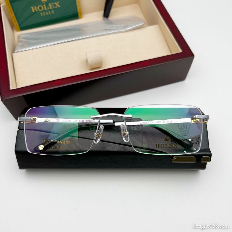 Kính Không Tròng, RO-LEX, Chất liệu Titanium mạ vàng 18k, Phiên bản cao cấp bảo hành 12 tháng - donghokinhmat168