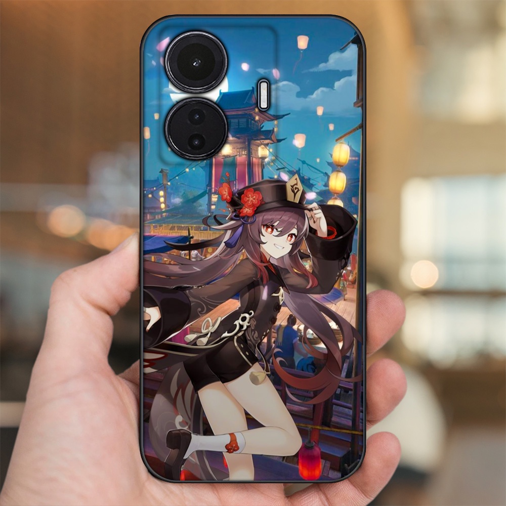 Ốp lưng Vivo S15e viền đen in hình Hutao Genshin Impact