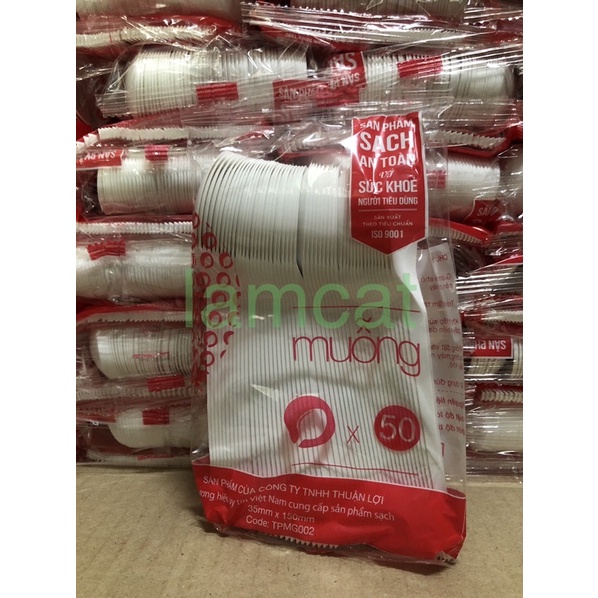 50 cái muỗng Thuận Lợi dùng 1 lần cho quán ăn, quán trà sữa