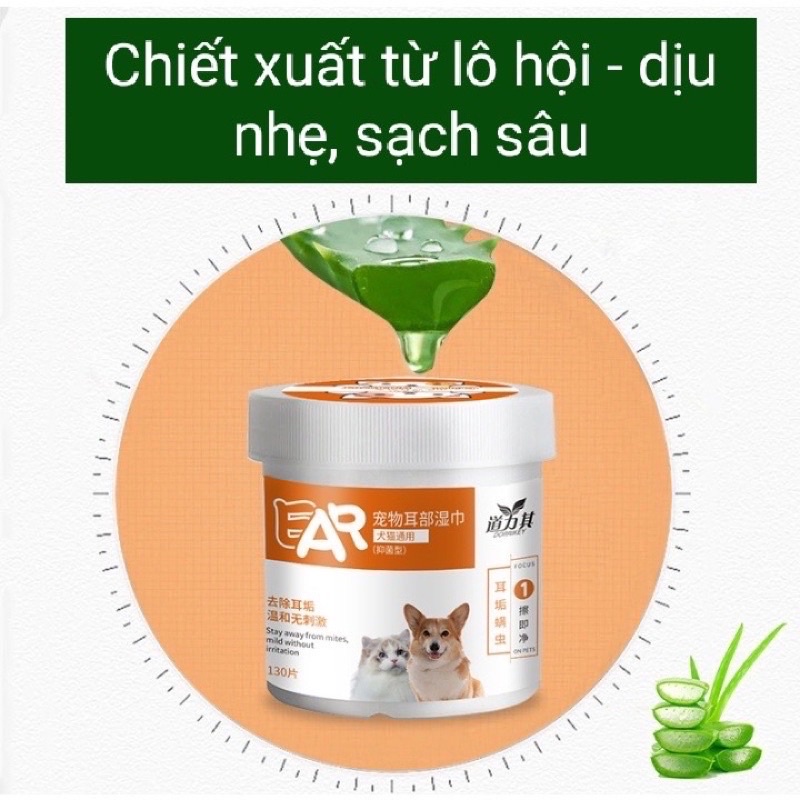 Khăn lau mắt,lau tai cho thú cưng hộp 100 miếng