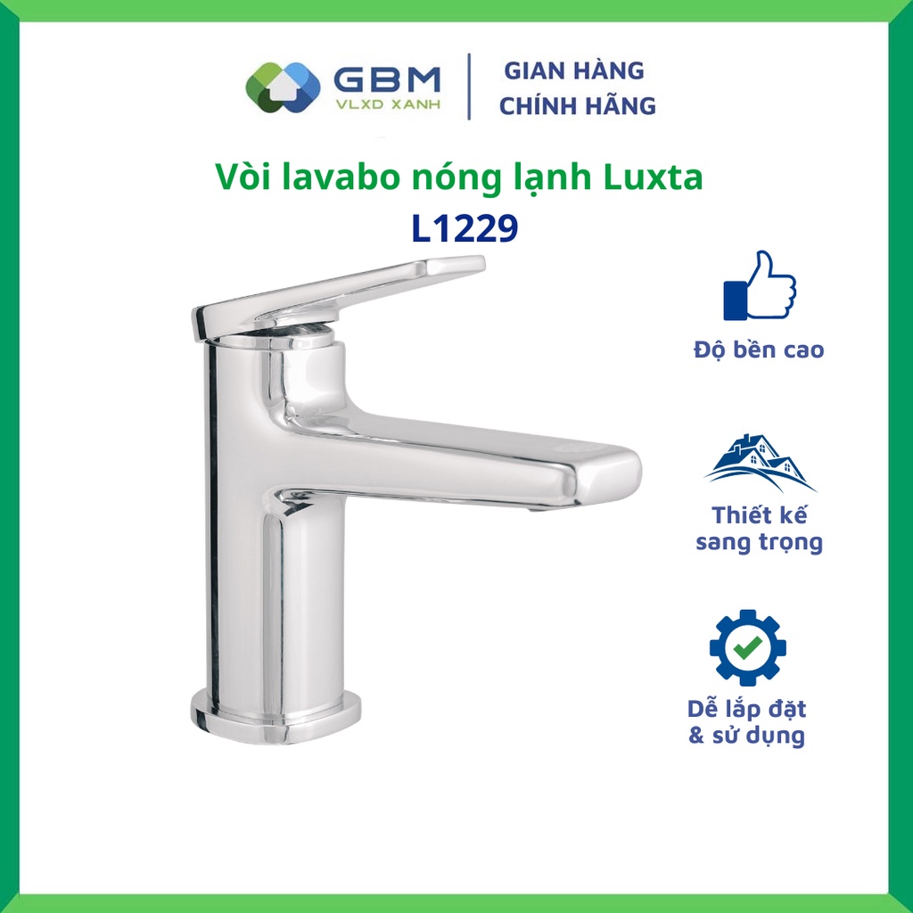 [Mã BMBAU300 giảm 10% đơn 499K] Vòi Lavabo Nóng Lạnh Luxta L1229-VLXA XANH