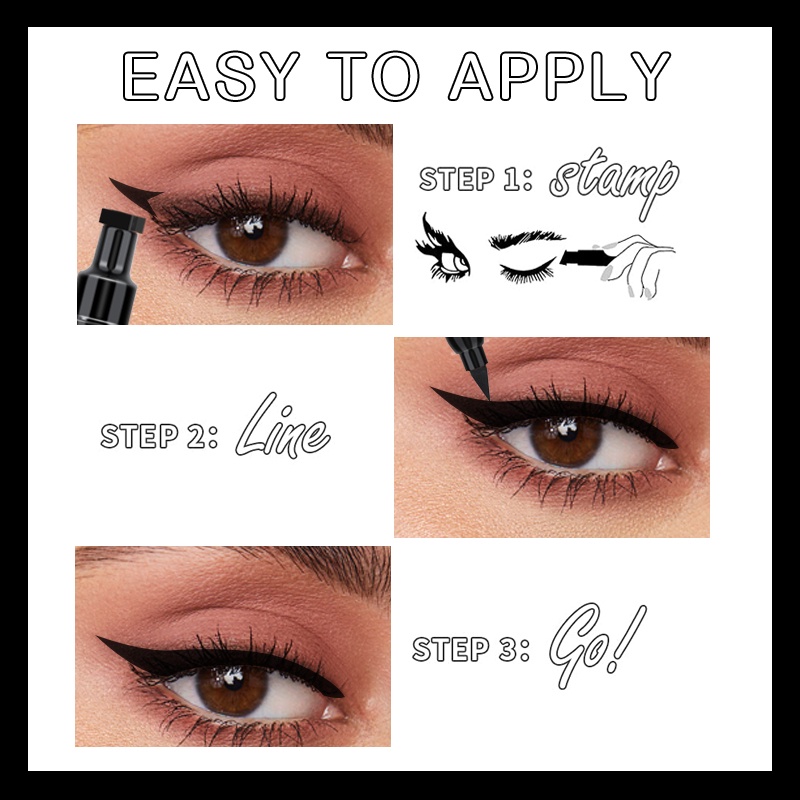 [Hàng mới về] Set 2 bút kẻ mắt nước hai đầu màu đen kháng nước