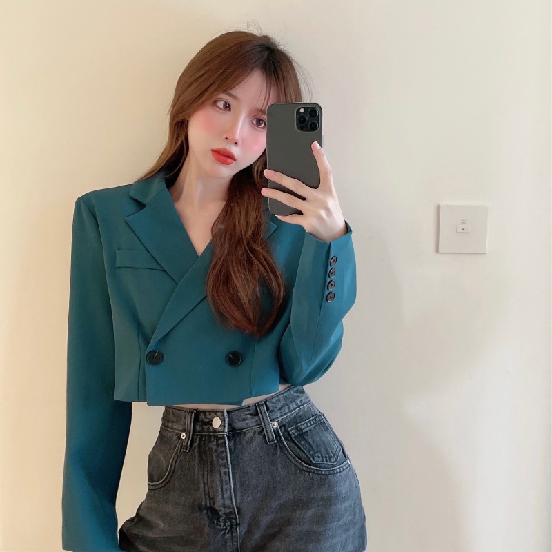 COZOK Áo Khoác Vest Dáng Rộng Cao Cấp Có Đệm Vai Thời Trang Mùa Thu Mới 2021 Cho Nữ