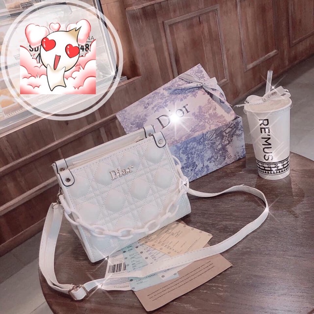 Túi diar vuông phối xích