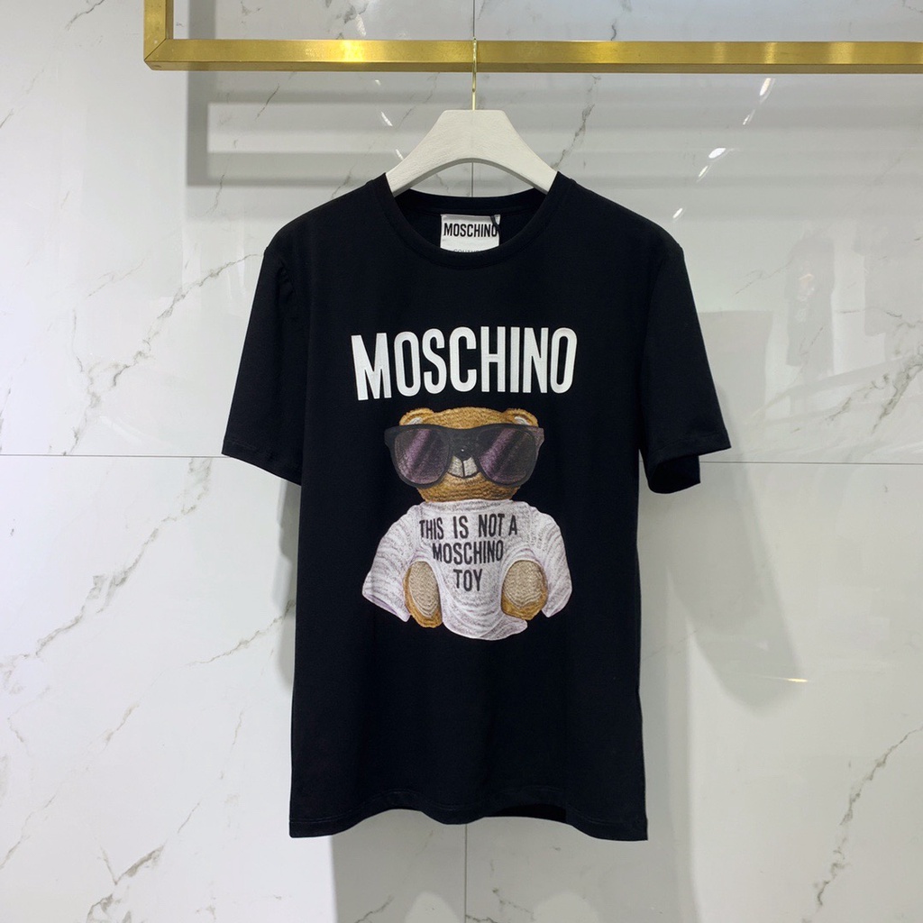 M0schin0 Áo thun tay ngắn dáng rộng Moschino 2 màu thời trang cho nam