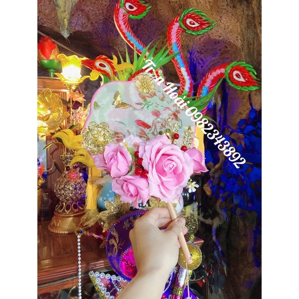 Phụ kiện hầu đồng - quạt cổ trang ,quạt hầu đồng, quạt hầu cô chín