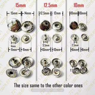 cúc bấm 4 chi tiết 10mm - gói 40 bộ