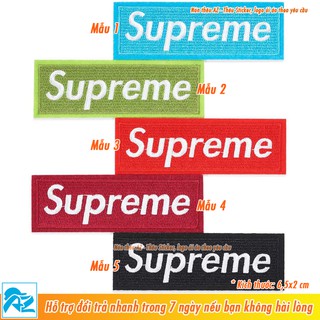 Sticker ủi thêu logo hình Supreme 6.5x2cm - Patch ủi quần áo thun balo S87