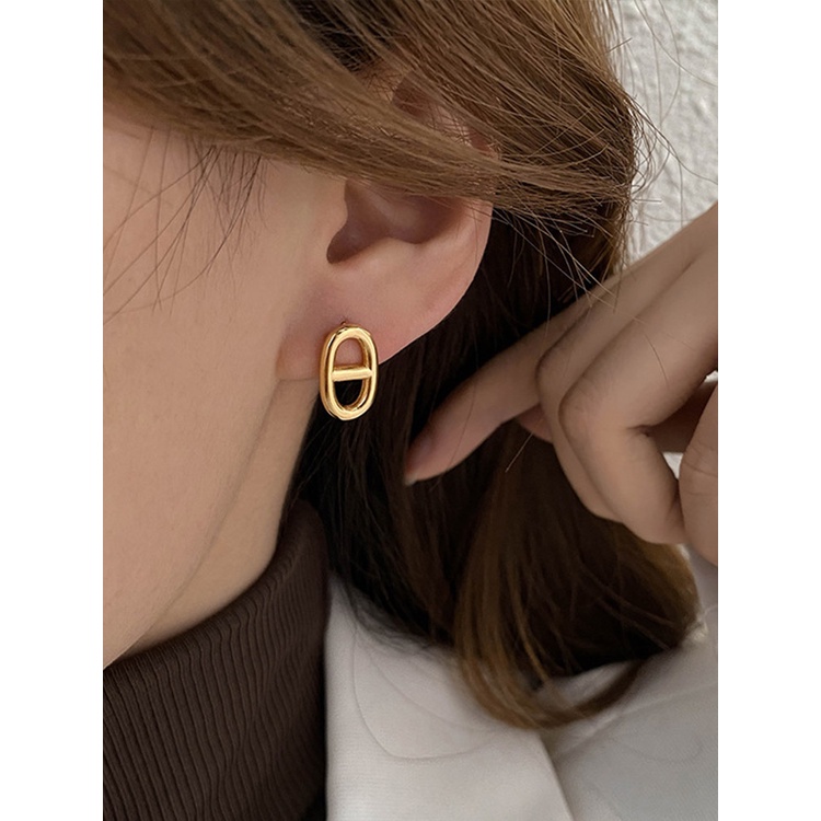 Bông Tai Hình Mũi Heo Bằng Thép Không Gỉ Đơn Giản Thời Trang|Bông Tai