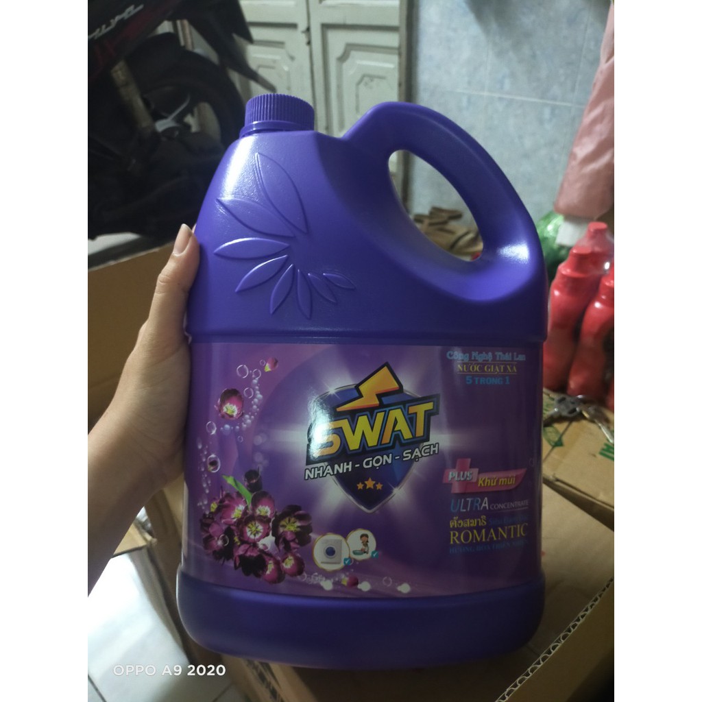 Nước giặt xả công nghệ Thái Lan 5in1 Hương thơm SWAT can 3.8kg