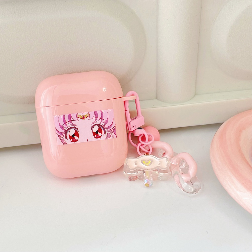 Vỏ Bảo Vệ Hộp Sạc Tai Nghe AirPods3gen 2021 / 3 / 3 Họa Tiết Hoạt Hình Thủy Thủ Mặt Trăng Dễ Thương Kèm Móc Treo Tiện Dụng Ốp