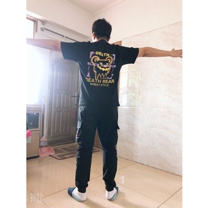 Áo thun tay ngắn dáng rộng in hình hoạt hình dành cho nam nữ cỡ M-5XL