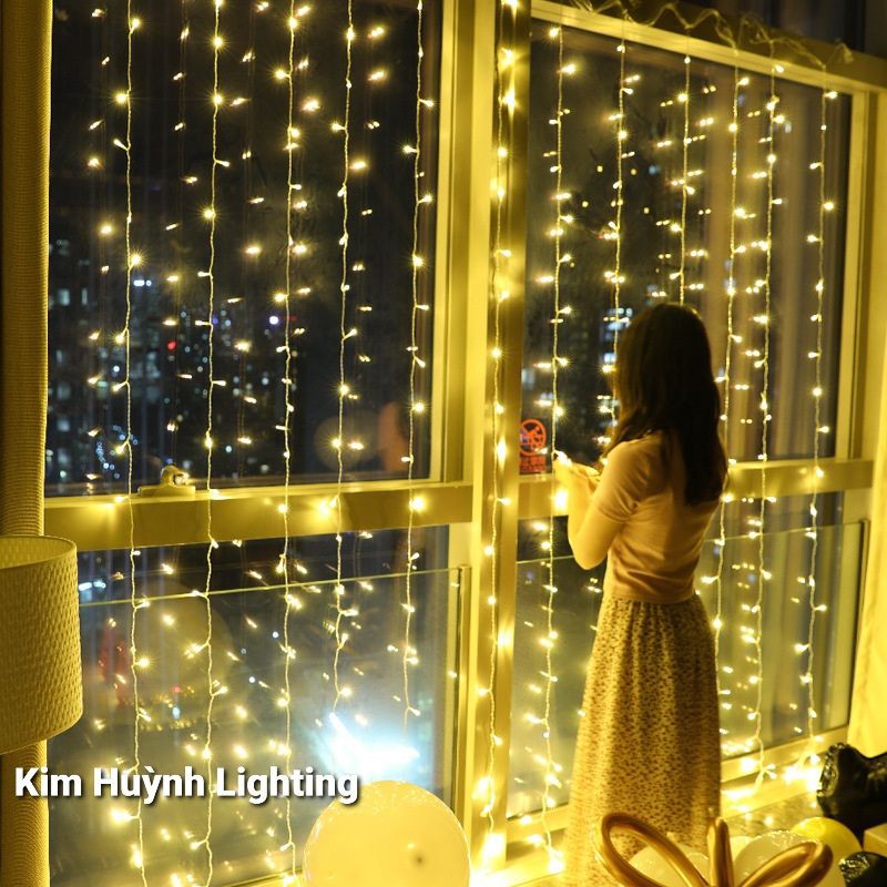 Đèn led rèm mưa trang trí decor chống thấm ngoài trời
