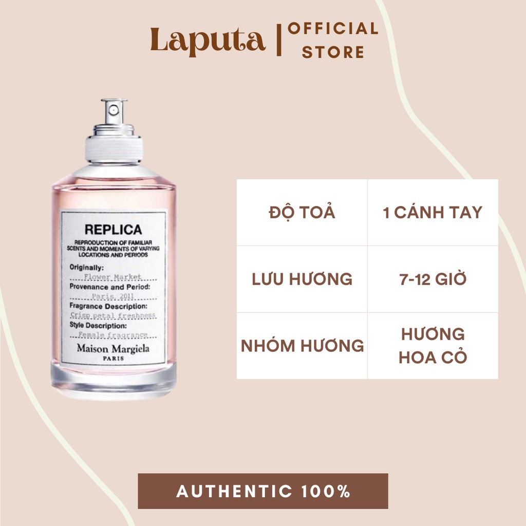 Nước Hoa Nữ Maison Margiela Replica Flower Market Laputa, vial mẫu thử mini 2ml, 5ml, 10ml